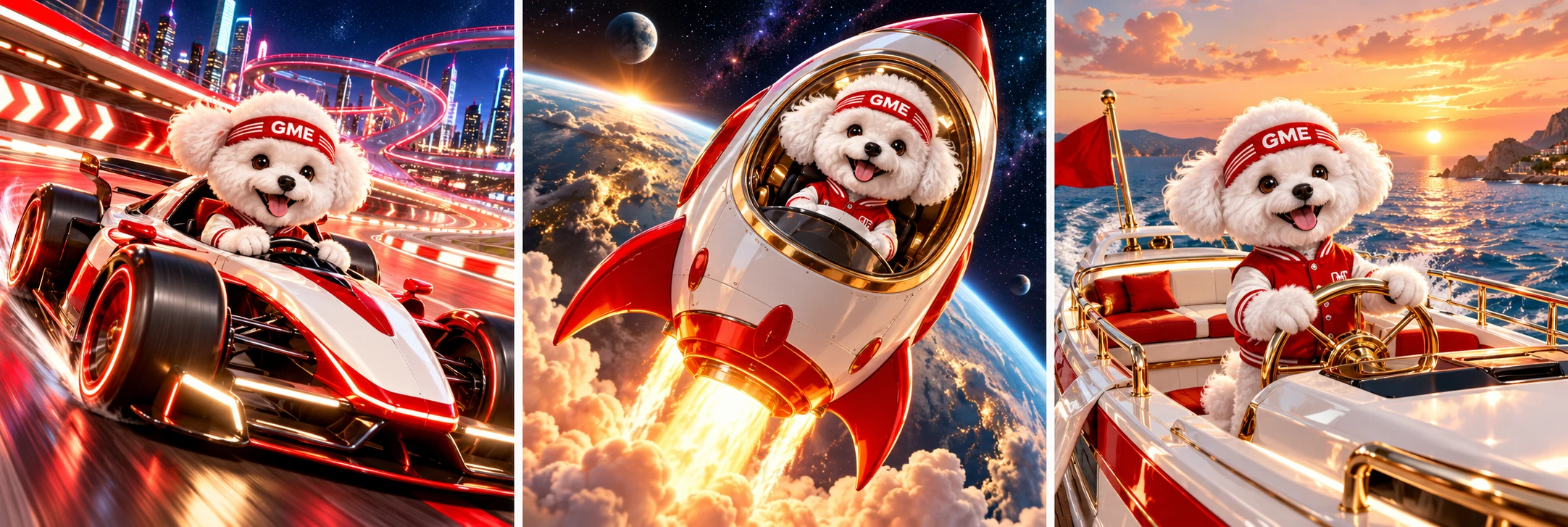 Tylee's next adventures: driving a red race car, flying a rocket ship and captaining a yacht